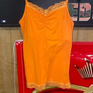 Girls Orange Tank (built in bra)